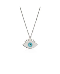 Spero London Sterling Silver Evil Eye Eyelash Necklace
