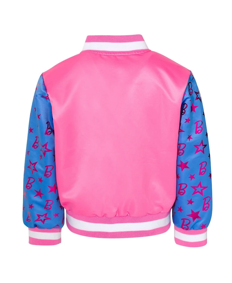 Barbie Little Girls Varsity Bomber Jacket