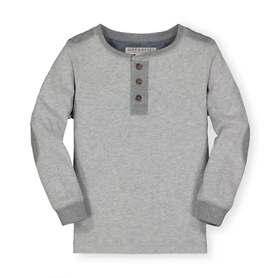 Hope & Henry Baby Boys Long Sleeve Quilted Henley Tee