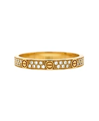 Pre-Owned Cartier Small Love Wedding Band Pave Diamonds Ring 18K Gold and Diamonds