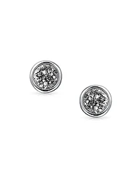 Bling Jewelry Boho Simple Fashion Bezel Set Druzy Quartz Stud Earrings Silver Plated Brass