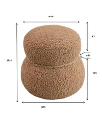 14" Wide Modern Snowman Entryway Ottoman Footstool-The Pop Home