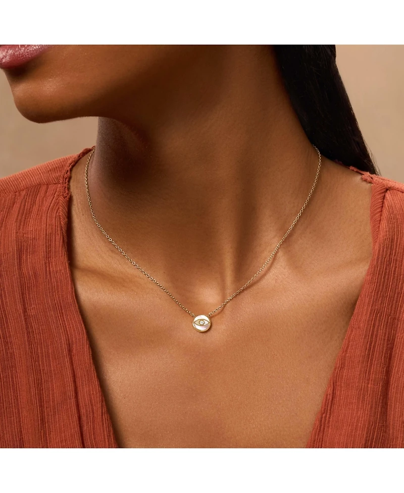 Reside In Protection Mother Of Pearl Evil Eye Necklace