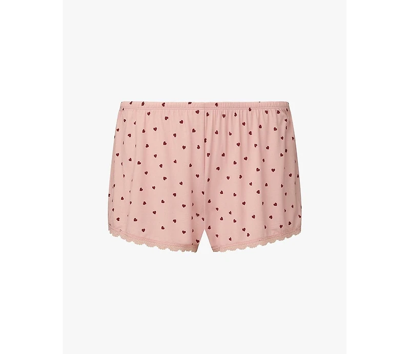 WeWoreWhat Women's Lace Trim Sleep Shorts