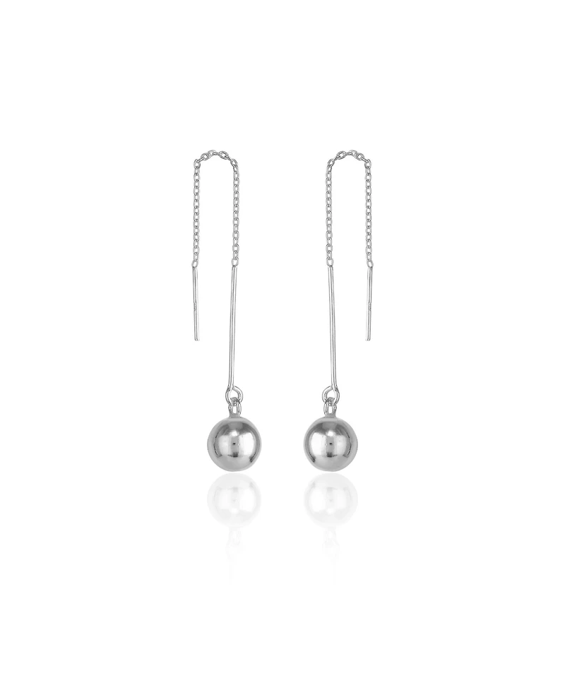 Spero London Bead Sphere Chained Drop Sterling Silver Earring