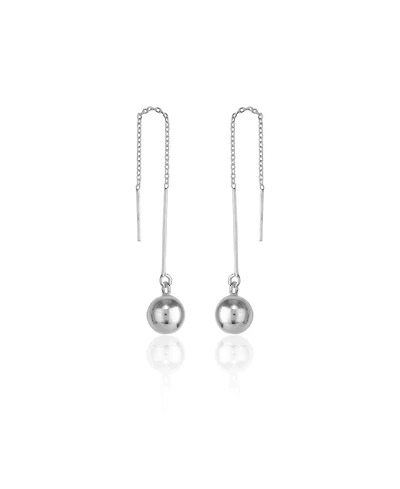 Spero London Bead Sphere Chained Drop Sterling Silver Earring