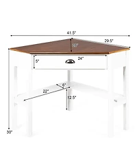 Corner Wooden Piece Laptop Computer Desk