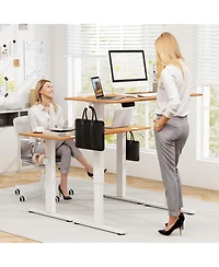 Electric Standing Desk with 3 Memory Height Settings and 2 Hanging Hooks & Cable Management