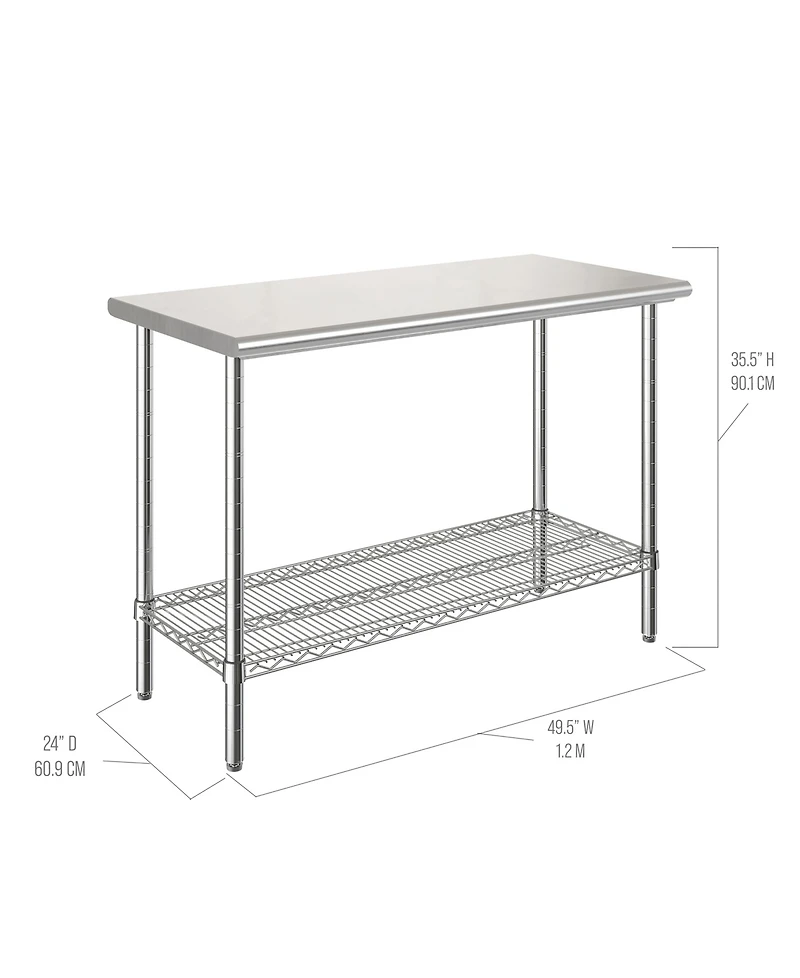 Seville Classics Stainless Steel Top Nsf-Certified Worktable