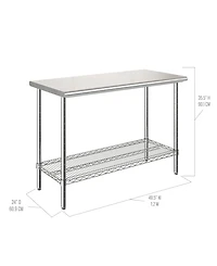 Seville Classics Stainless Steel Top Nsf-Certified Worktable
