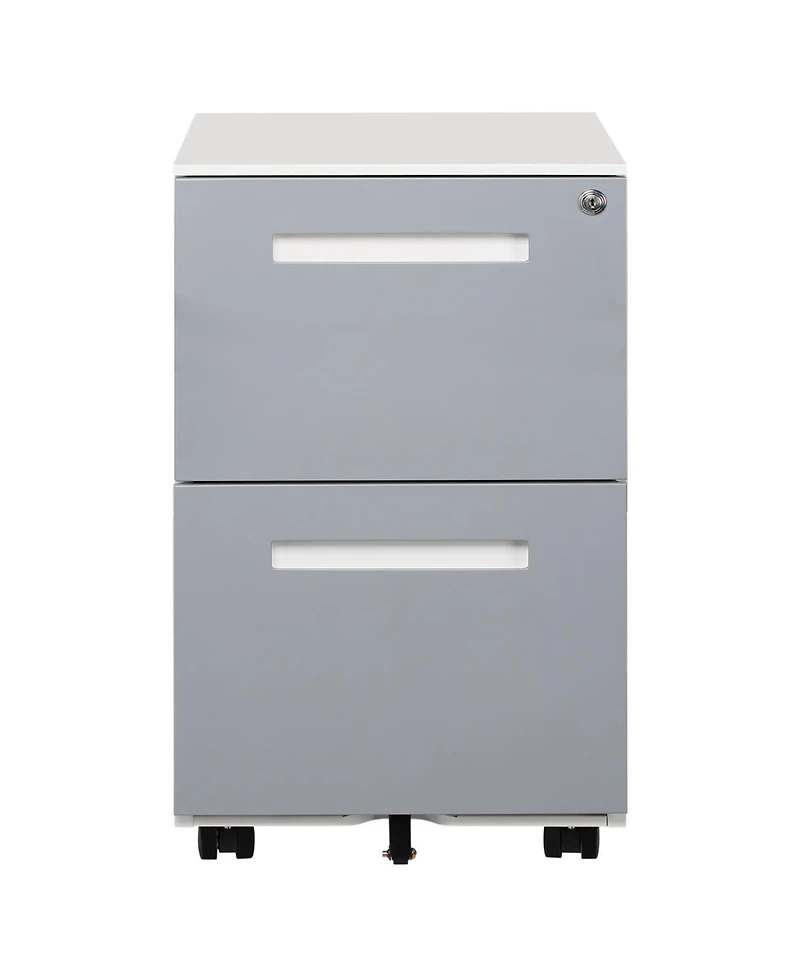 Streamdale Mobile Locking File Cabinet with 5 Wheels (Grey)
