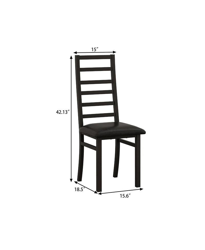 Streamdale Black Pu Leather Dining Chairs Set of 4, Steel Legs