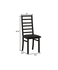 Streamdale Black Pu Leather Dining Chairs Set of 4, Steel Legs