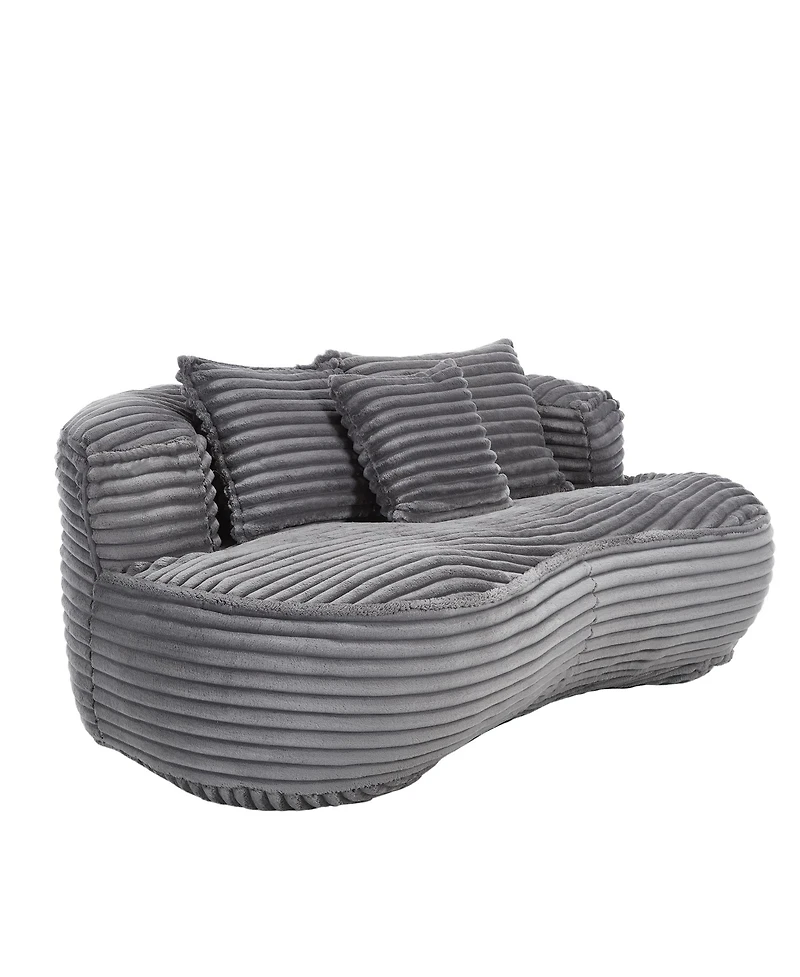 Streamdale Plush Bean Bag Sofa Cozy Lounger for Adults & Kids (Dark Gray)