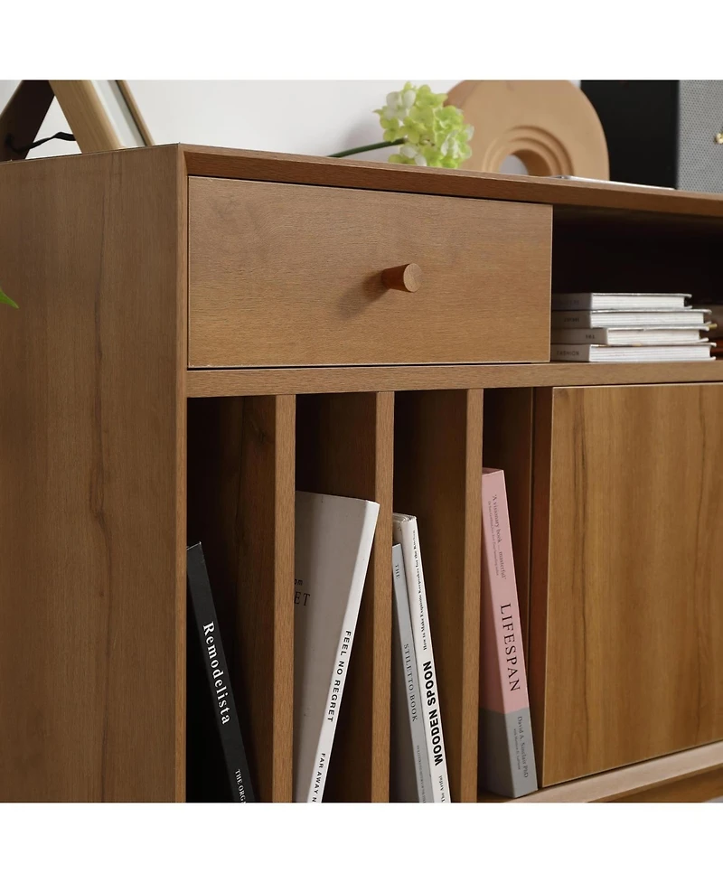 Streamdale Modern 3D Edge Turntable Cabinet Stylish Storage Solution for Music Enthusiasts