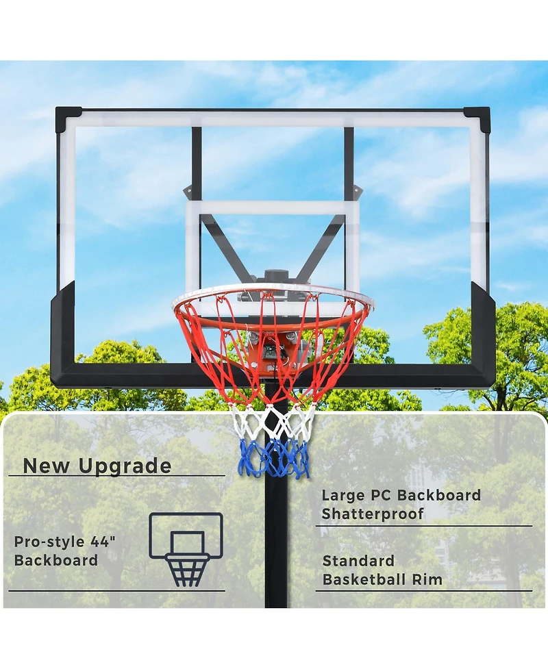 Portable Basketball Hoop System ,8-10ft Height Adjustable for Youth Adults Led Basketball Hoop Lights
