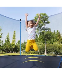 16FT Trampoline for Adults & Kids with Basketball Hoop, Outdoor Trampolines w/Ladder and Safety Enclosure Net for Kids and Adults