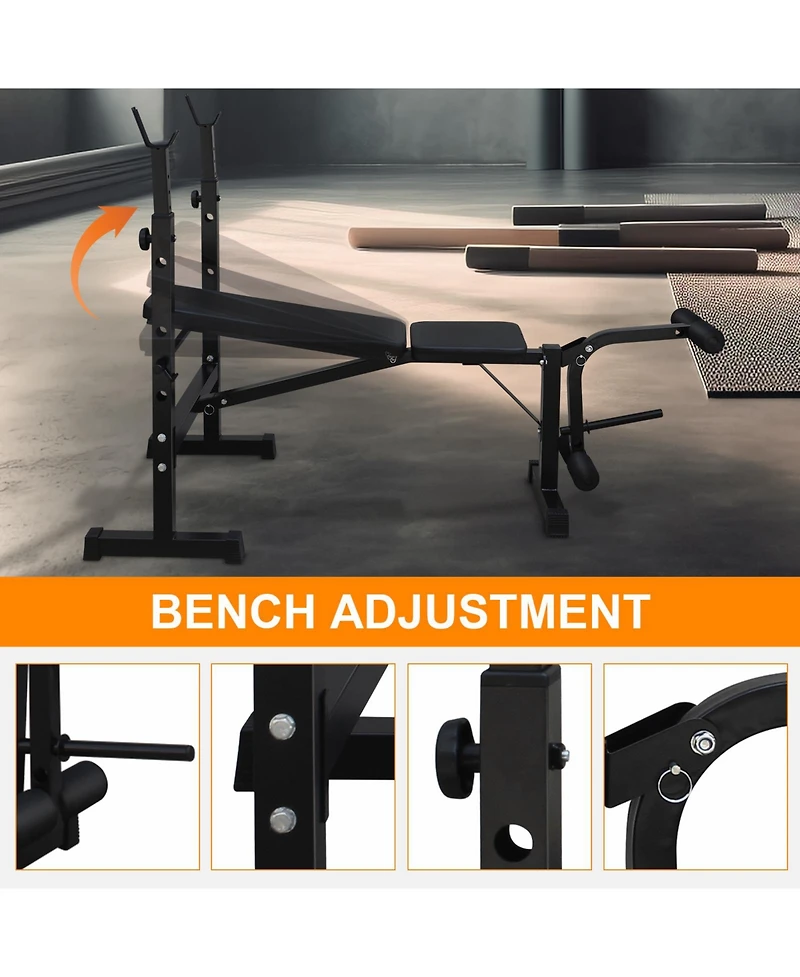 Weight Bench, Bench Press Set with Squat Rack and Bench for Home Gym Full-Body Workout