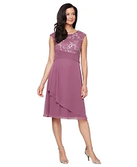 Alex Evenings Women's Stretch Tulle A-Line Dress
