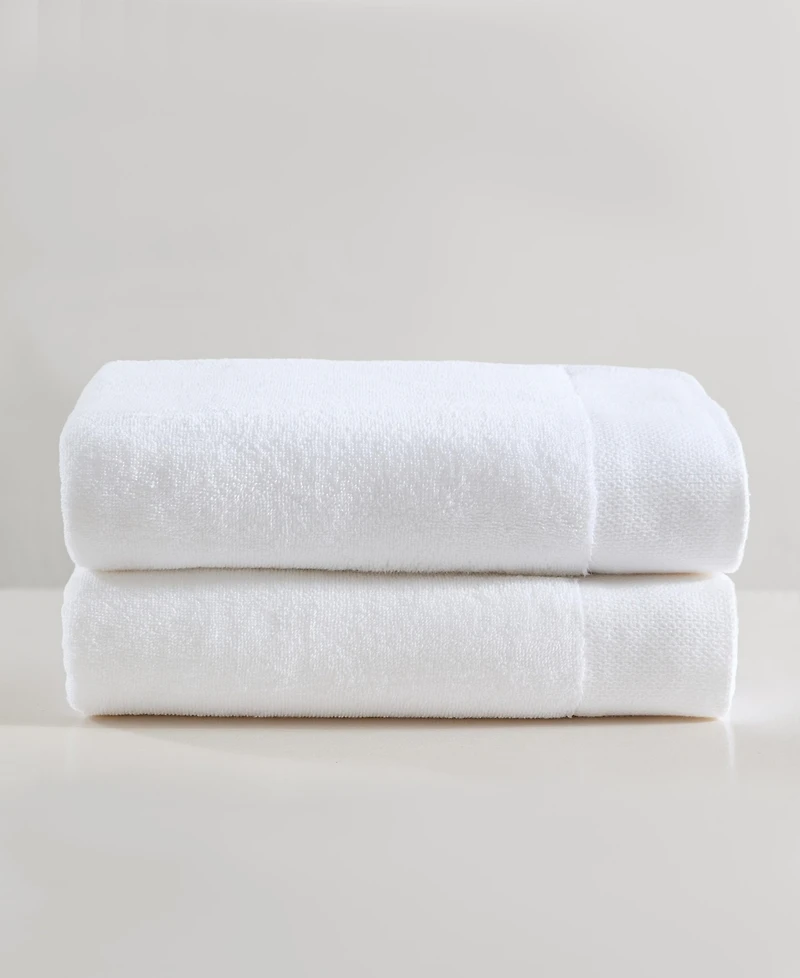Calvin Klein Entwine Solid Cotton Terry 2-Pc. Bath Towel Set, 64" X 34"