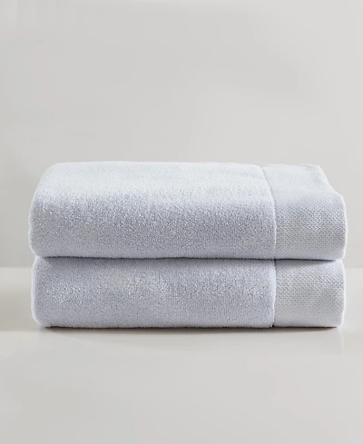 Calvin Klein Entwine Solid Cotton Terry 2-Pc. Bath Towel Set, 64" X 34"