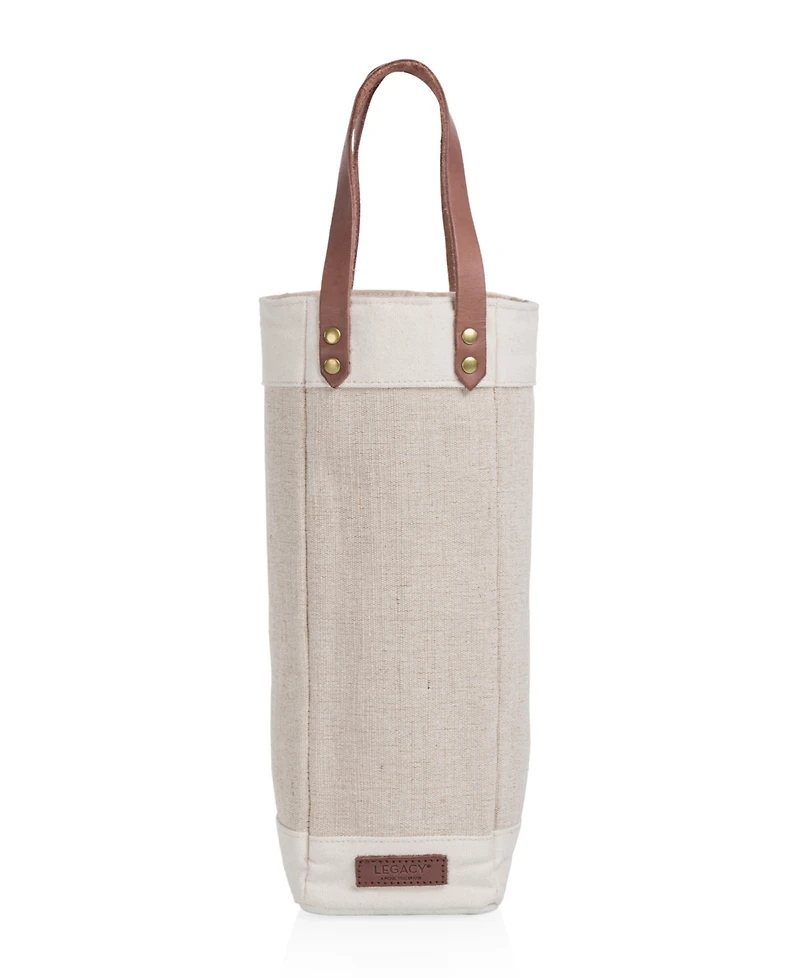 Legacy Pinot Jute Single Bottle Insulated Wine Tote Bag