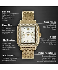 Peugeot Women's Gold Tank Bracelet Watch with Panther Link Gold-Tone Bracelet Strap