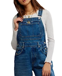 Free People Women's Deep Trance Cotton Cropped Overalls