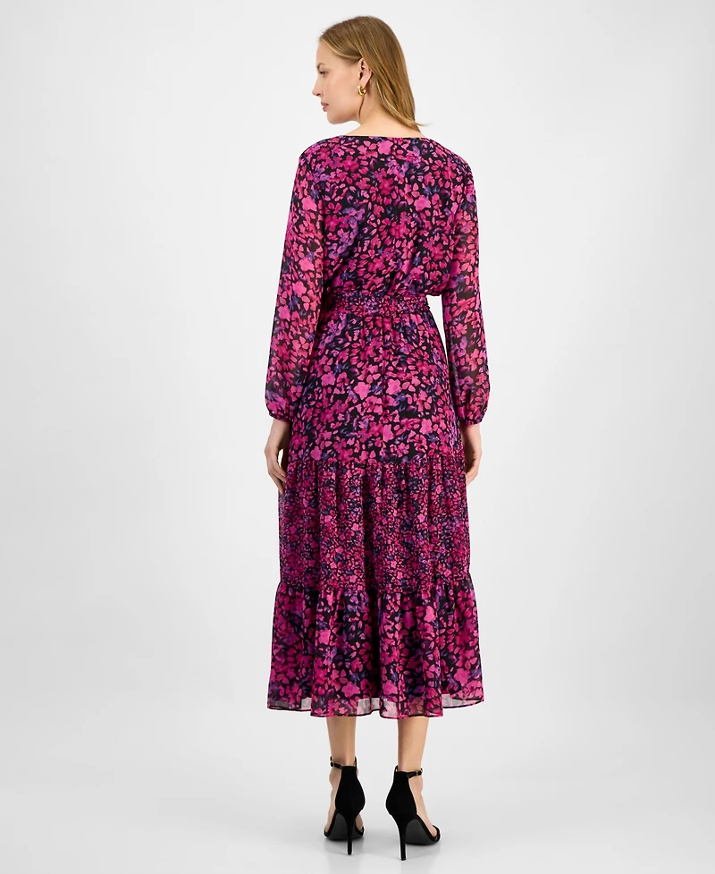 Kasper Women's Floral-Print Tiered Fit & Flare Dress