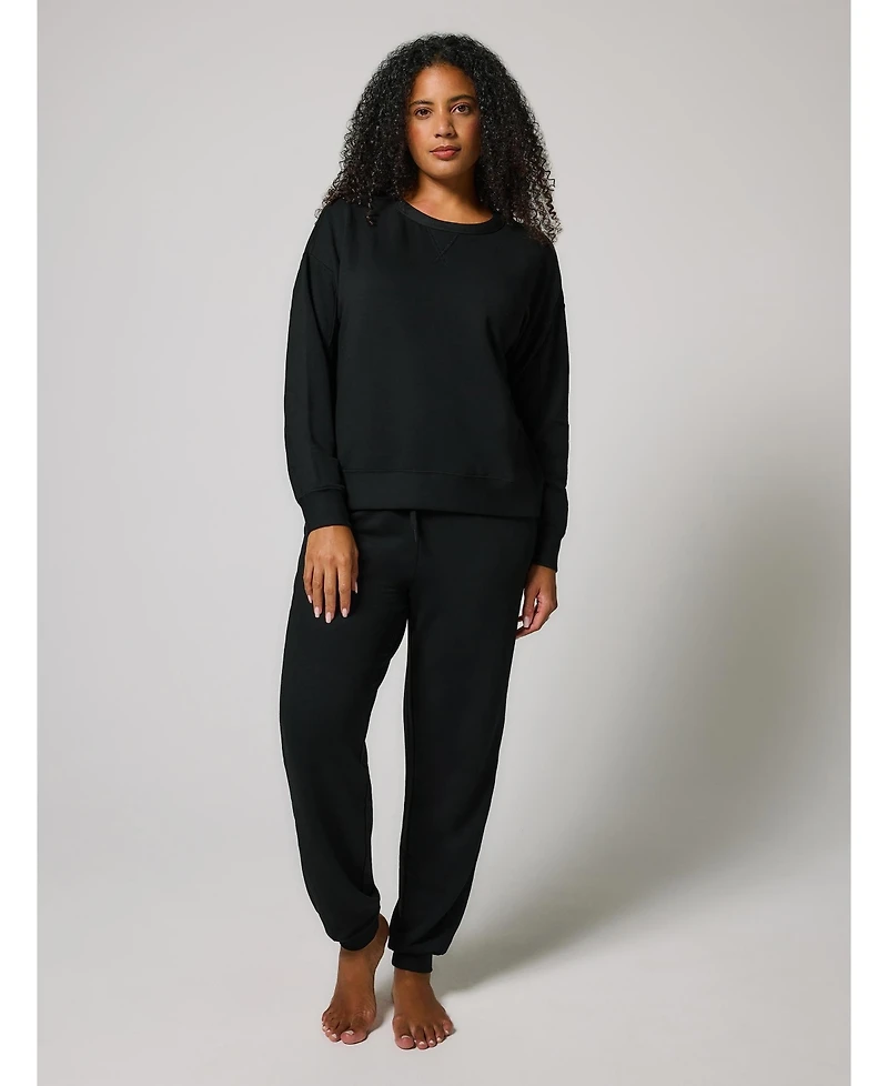Lovall Women's Luxe Lounge Regular Jogger + Sweatshirt