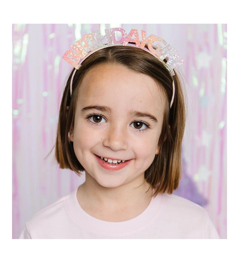 Child Girl's Pastel Rainbow Birthday Girl Headband