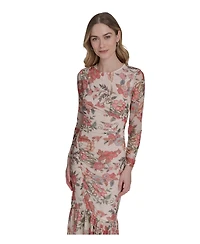 Vince Camuto Women's Printed Mesh Bodycon Midi Dress