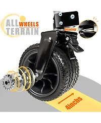 Foldable Garden Cart - 480lbs, Heavy-Duty Wheels, Black