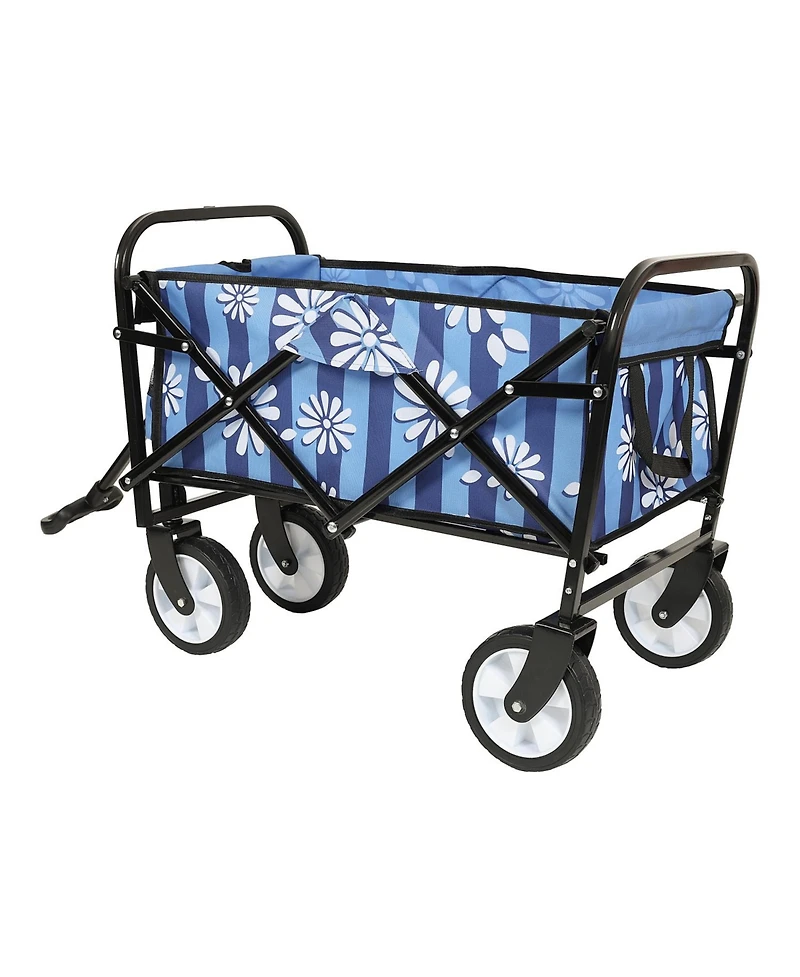 Collapsible Wagon Cart - 225lb Capacity, Blue
