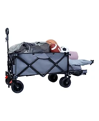 Foldable Wagon with Tailgate, Cover, 400LBS, All-Terrain Wheels