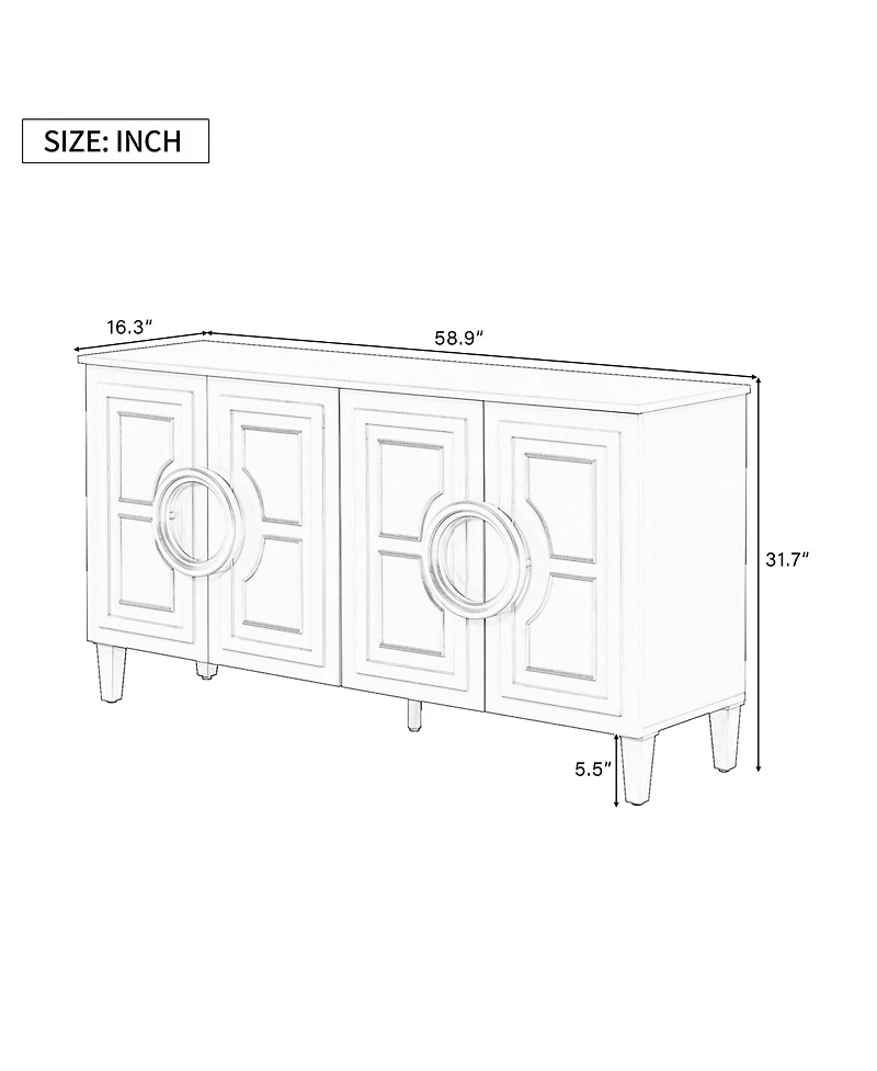 French-Inspired 4-Door Sideboard