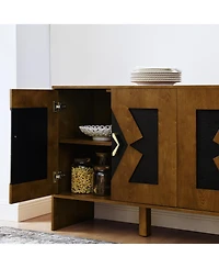 Mid-Century Modern Sideboard Buffet Cabinet - 60" Walnut