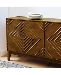 Walnut Farmhouse Buffet Cabinet - 60.5" Sideboard