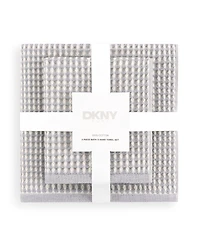Dkny Pure Yarn Dyed Waffle Unbleached Cotton Bath Towel Set