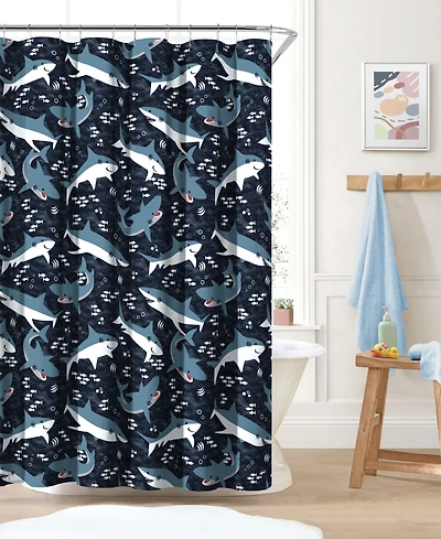 Dream Factory Sharks Shower Curtain, 72" x 72"
