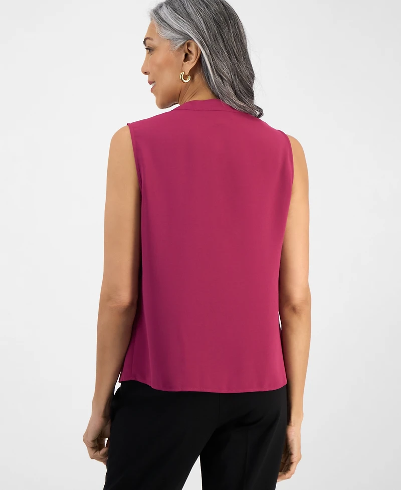 Kasper Women's Sleeveless Ruffle-Neck Blouse, Regular & Petite