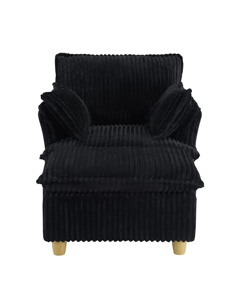 Streamdale Corduroy Sofa with Ottoman & Pillows