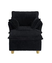 Streamdale Corduroy Sofa with Ottoman & Pillows