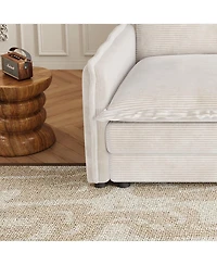 Streamdale Corduroy 2-Seater Sofa with Footrests & Cushions