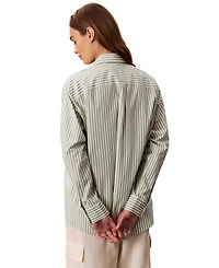 Calvin Klein Jeans Women's Striped Cotton Poplin Button-Down Shirt