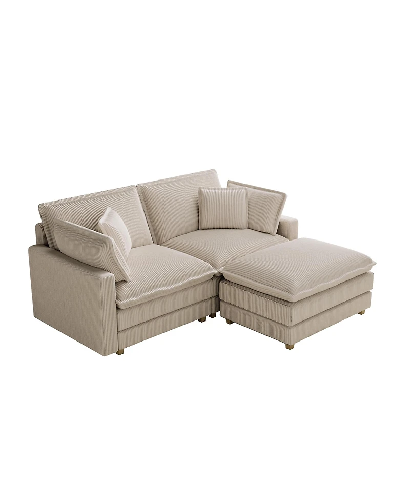 Streamdale Beige Modular Sectional Sofa with Pillows for Living Room and Bedroom