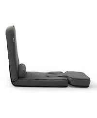 Streamdale 5-in-1 Convertible Sofa Bed with Tray, Gaming Chair with Adjustable Back Support (Dark Grey)