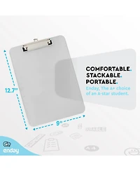 Plastic Clipboard Standard Pink, Translucent Low Profile Clip Board, Hangable Clipboard, 12.7” x 9”, Holds 100 Sheets, 1 Pc