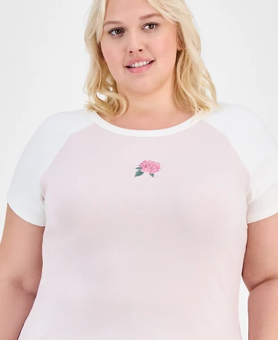 Hippie Rose Trendy Plus Raglan-Sleeve Baby T-Shirt