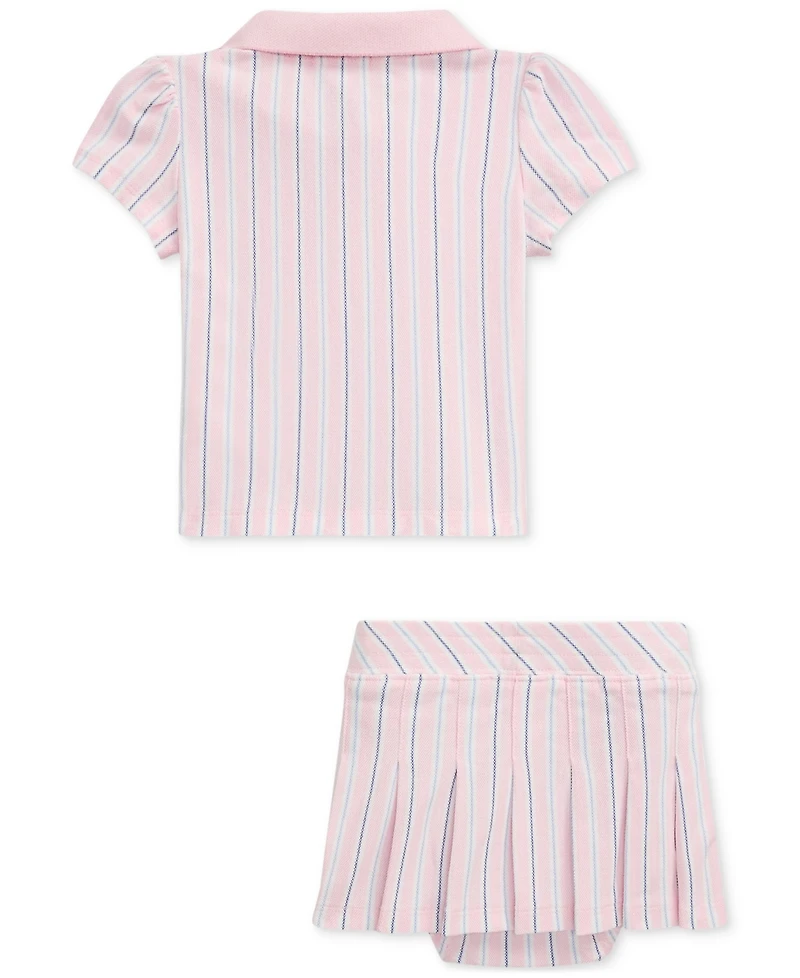 Polo Ralph Lauren Baby Girls Cotton Shirt & Skort Set